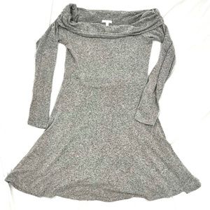 ABOUND Soft Heather Grey Dress with Off the Shoulder Cowl Neck, Size Large